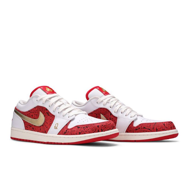 Air Jordan 1 Low Se Valkoinen Punainen Kulta Miesten Kengät