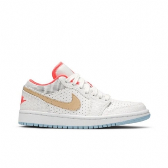 Air Jordan 1 Low Se Valkoinen Punainen Ruskea Naisten Kengät