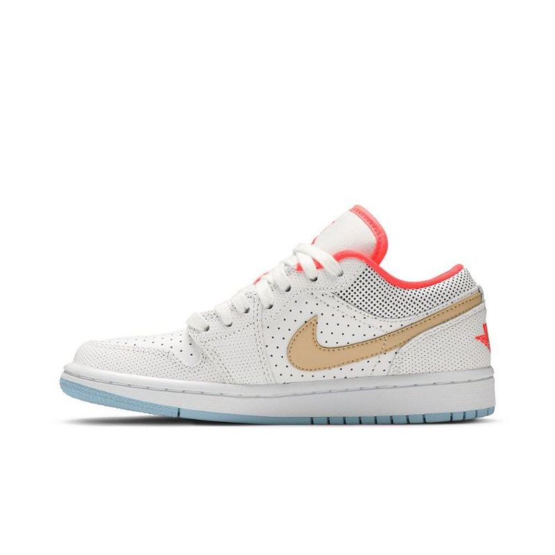 Air Jordan 1 Low Se Valkoinen Punainen Ruskea Naisten Kengät