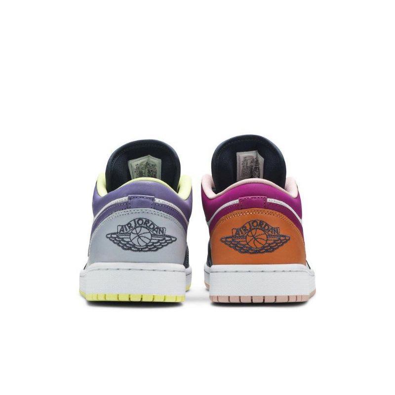 Air Jordan 1 Low Se Valkoiset Mustat Moniväriset Naisten Kengät