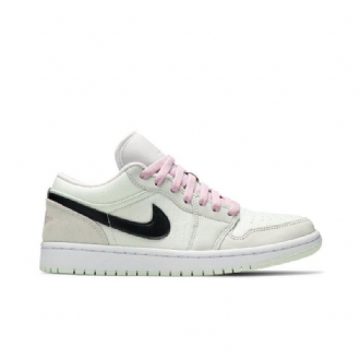Air Jordan 1 Low Se Vihreä Musta Vaaleanpunainen Naisten Kengät