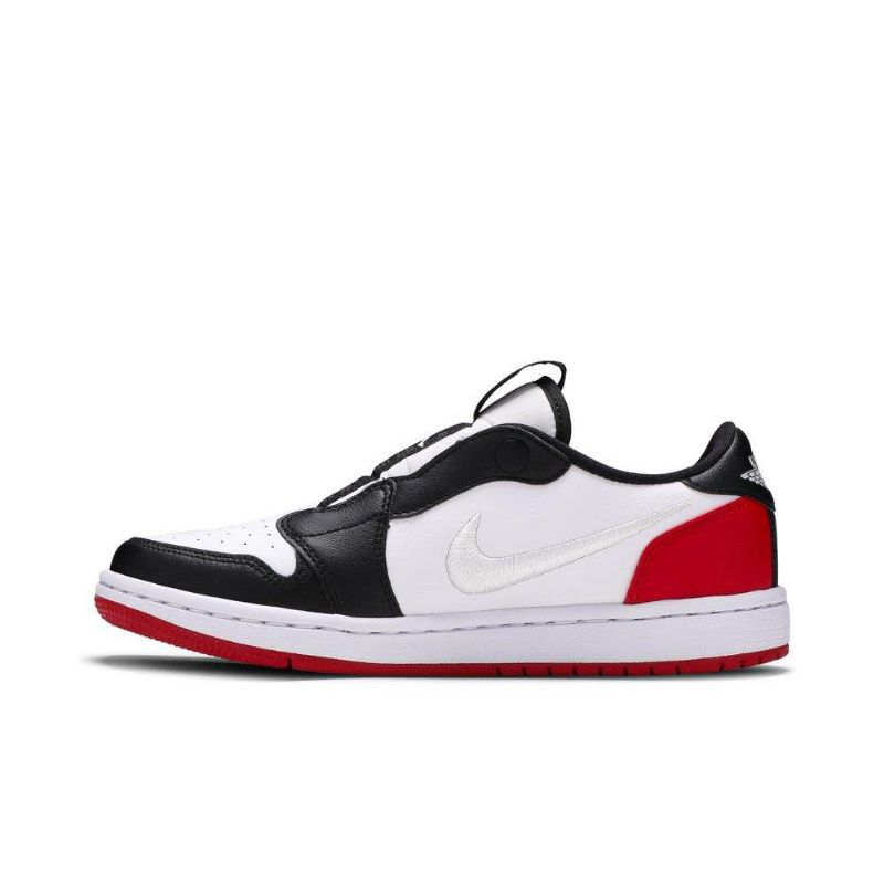 Air Jordan 1 Low Slip Mustavalkoinen Punainen Naisten Kengät
