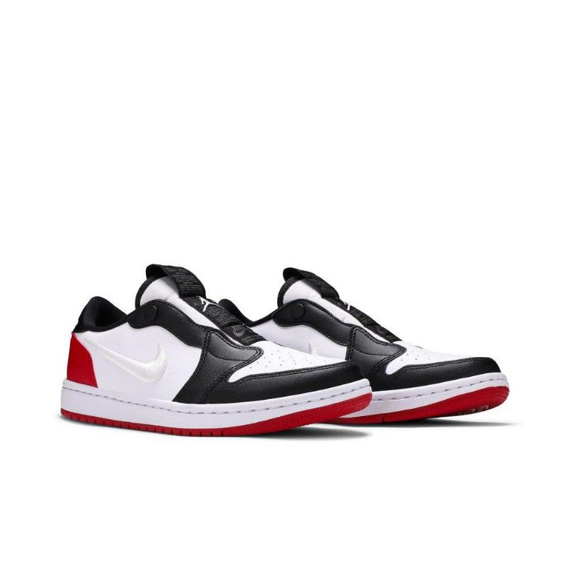 Air Jordan 1 Low Slip Mustavalkoinen Punainen Naisten Kengät