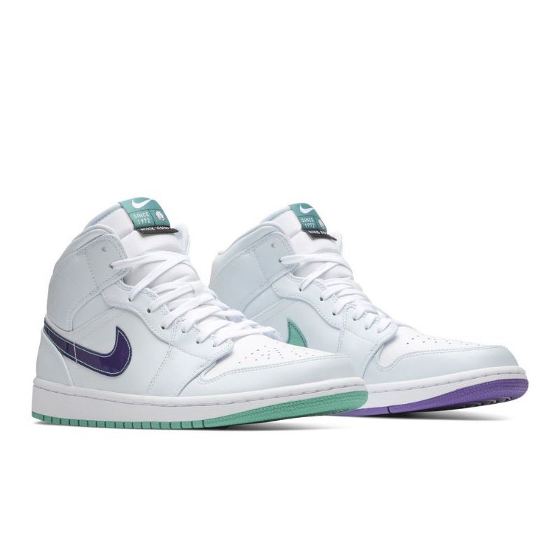 Air Jordan 1 Luka Doncic Mid Se Valkoinen Sininen Vihreä Miesten Kengät