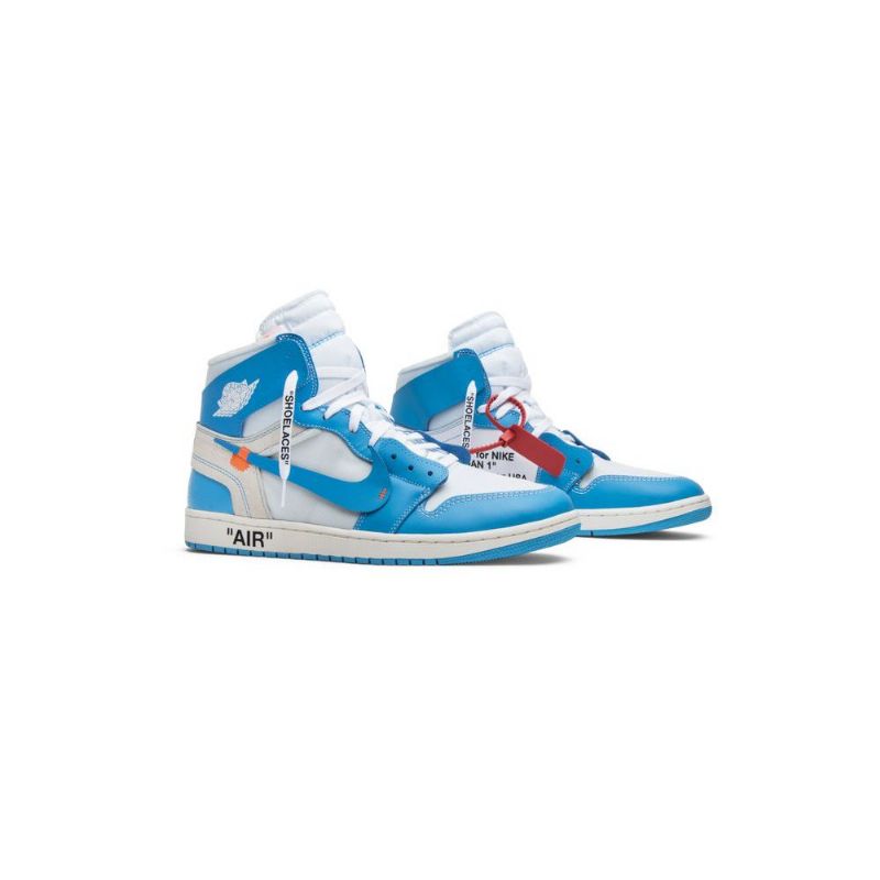 Air Jordan 1 Luonnonvalkoiset Retro Korkeat Ja Valkoiset Siniset Miesten Kengät