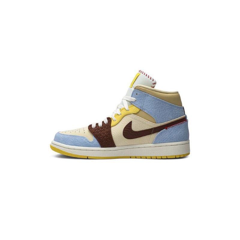 Air Jordan 1 Maison Chateau Rouge Mid Se Sininen Ruskea Beige Miesten Kengät
