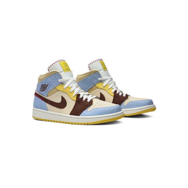 Air Jordan 1 Maison Chateau Rouge Mid Se Sininen Ruskea Beige Miesten Kengät
