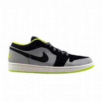 Air Jordan 1 Matala Harmaa Musta Vihreä Miesten Kengät