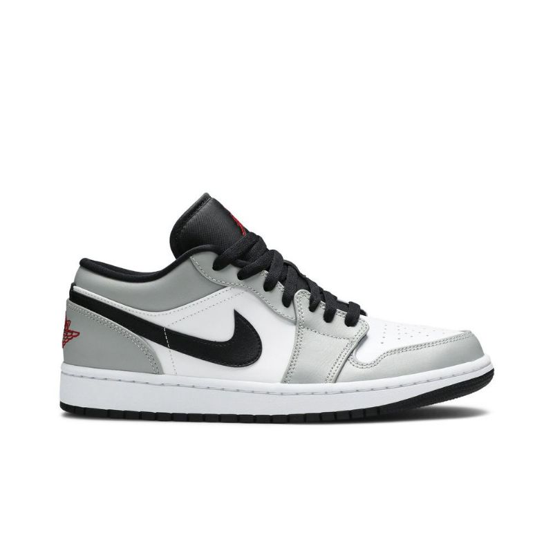 Air Jordan 1 Matala Harmaa Valkoinen Musta Punainen Miesten Kengät