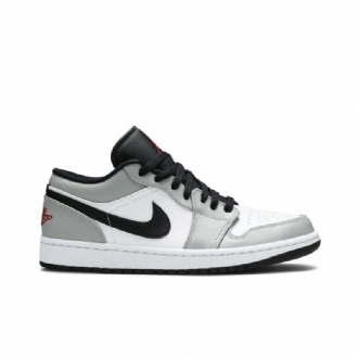Air Jordan 1 Matala Harmaa Valkoinen Musta Punainen Miesten Kengät