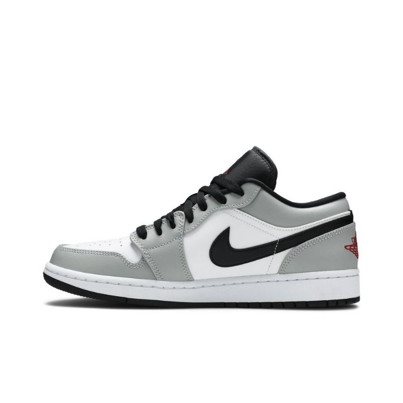 Air Jordan 1 Matala Harmaa Valkoinen Musta Punainen Miesten Kengät