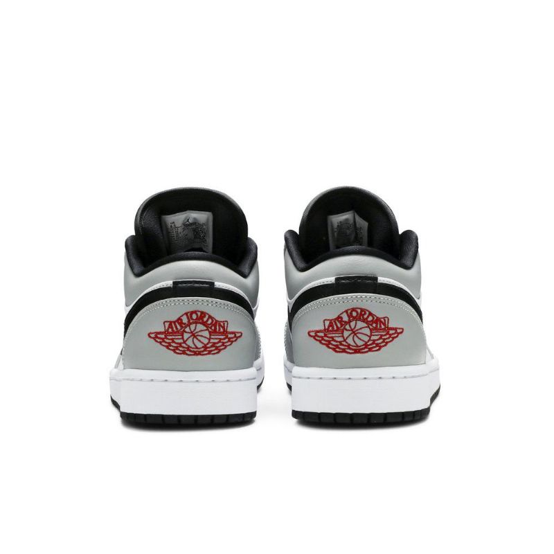 Air Jordan 1 Matala Harmaa Valkoinen Musta Punainen Miesten Kengät