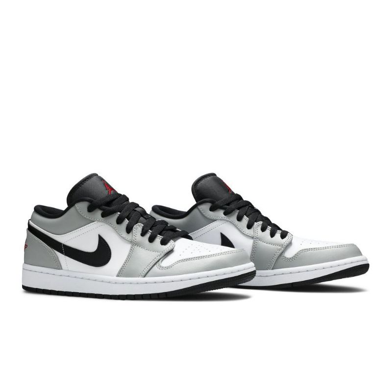Air Jordan 1 Matala Harmaa Valkoinen Musta Punainen Miesten Kengät