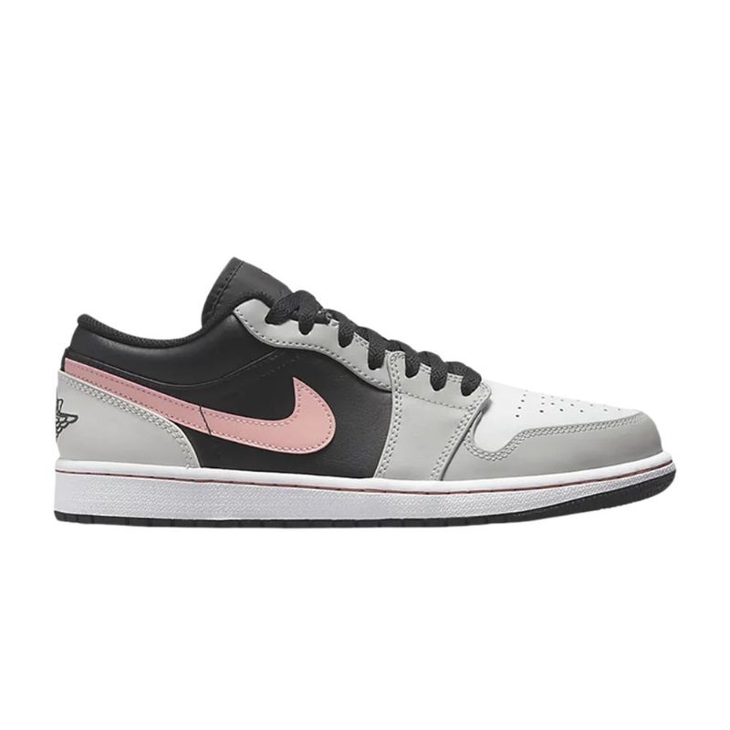 Air Jordan 1 Matala Musta Harmaa Valkoinen Vaaleanpunainen Miesten Kengät