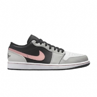 Air Jordan 1 Matala Musta Harmaa Valkoinen Vaaleanpunainen Miesten Kengät