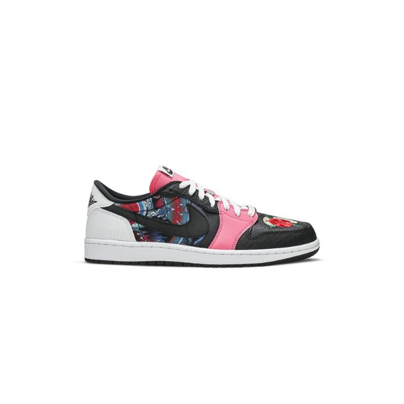 Air Jordan 1 Matala Og Musta Vaaleanpunainen Valkoinen Moniväriset Miesten Kengät