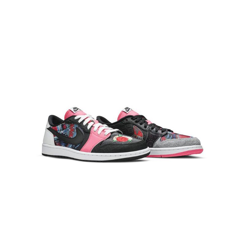 Air Jordan 1 Matala Og Musta Vaaleanpunainen Valkoinen Moniväriset Miesten Kengät
