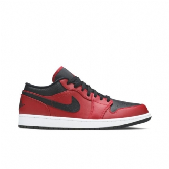 Air Jordan 1 Matala Punainen Musta Valkoinen Miesten Kengät