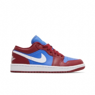 Air Jordan 1 Matala Punainen Sininen Valkoinen Naisten Kengät