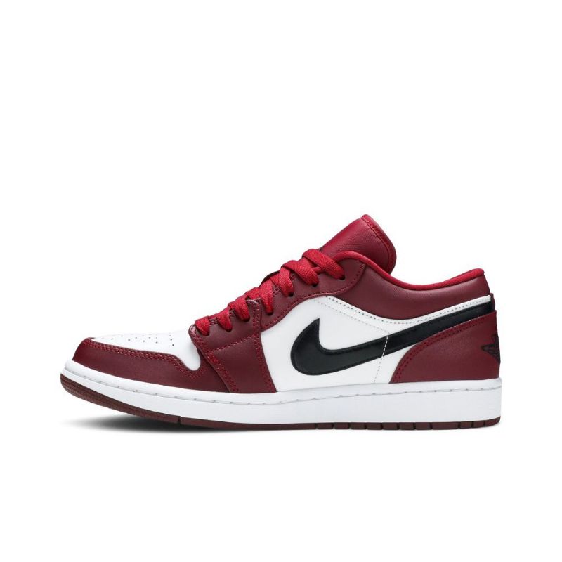 Air Jordan 1 Matala Punainen Valkoinen Musta Miesten Kengät