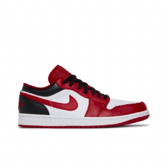 Air Jordan 1 Matala Punainen Valkoinen Musta Miesten Kengät