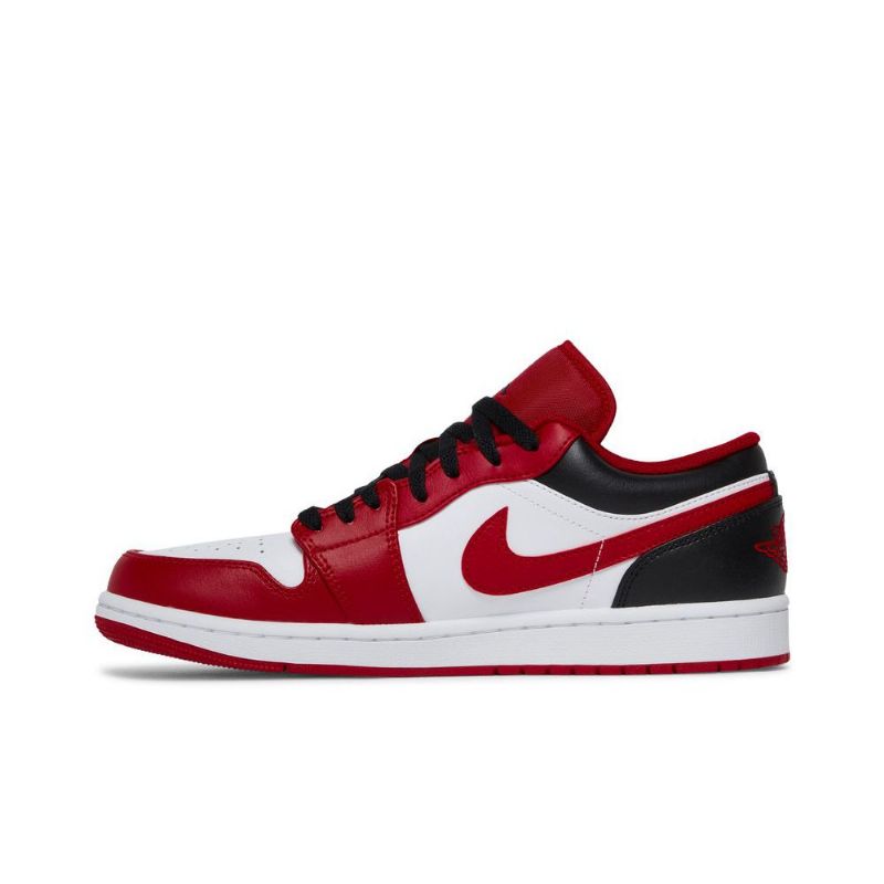 Air Jordan 1 Matala Punainen Valkoinen Musta Miesten Kengät