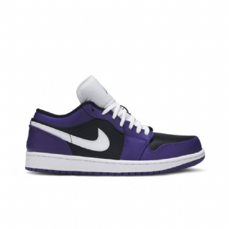 Air Jordan 1 Matala Purppura Musta Valkoinen Miesten Kengät