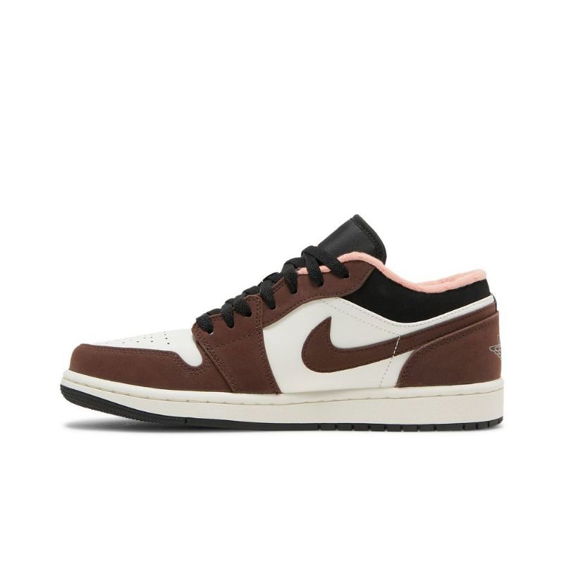 Air Jordan 1 Matala Ruskea Valkoinen Musta Vaaleanpunainen Miesten Kengät