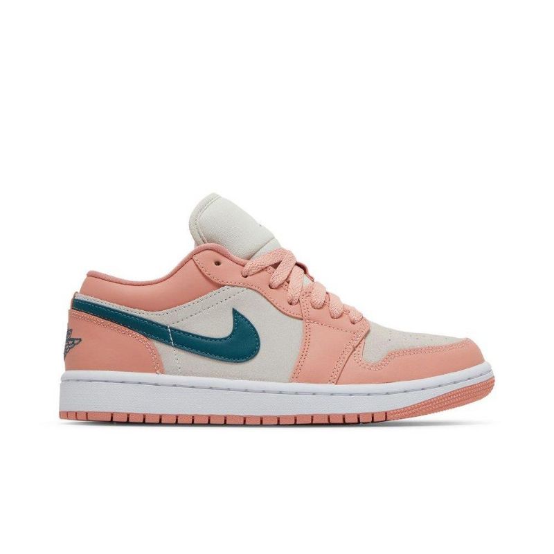 Air Jordan 1 Matala Vaaleanpunainen Harmaa Vihreä Naisten Kengät