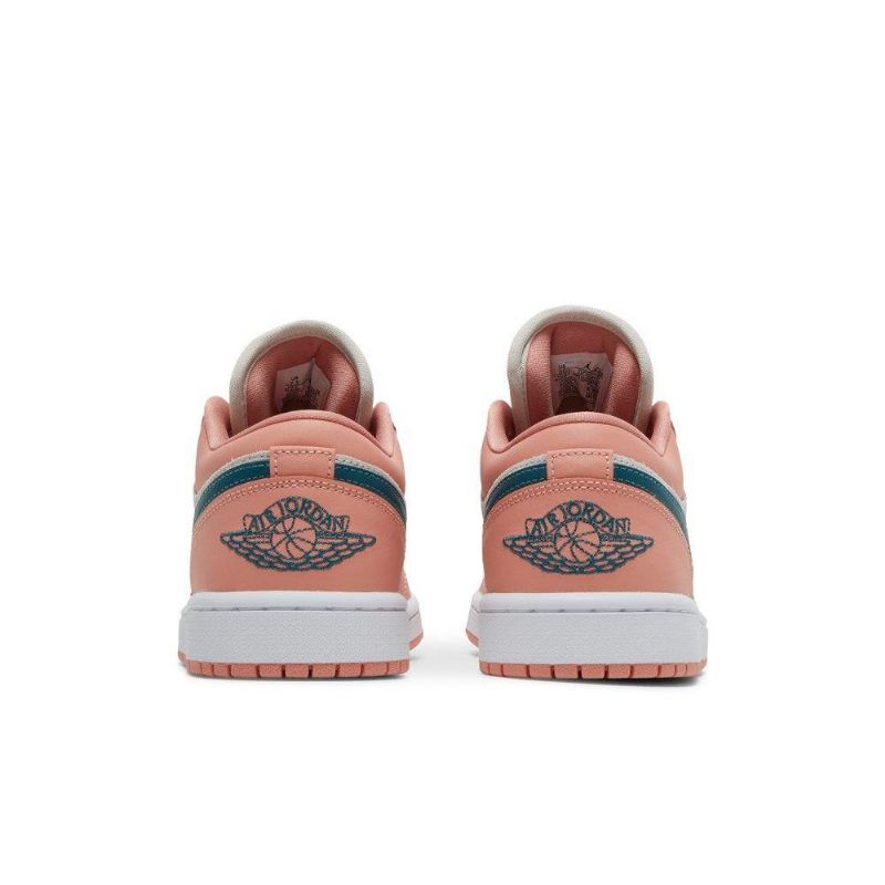 Air Jordan 1 Matala Vaaleanpunainen Harmaa Vihreä Naisten Kengät