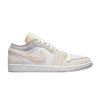 Air Jordan 1 Matala Valkoinen Harmaa Vaaleanpunainen Miesten Kengät