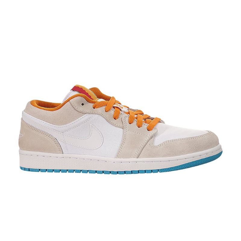 Air Jordan 1 Matala Valkoinen Oranssi Beige Miesten Kengät