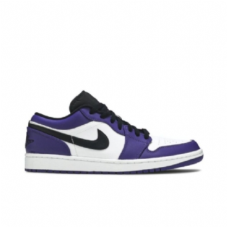 Air Jordan 1 Matala Valkoinen Purppura Musta Miesten Kengät