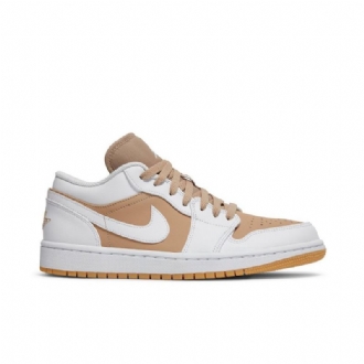 Air Jordan 1 Matala Valkoinen Ruskea Miesten Kengät