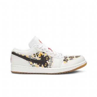 Air Jordan 1 Matala Valkoinen Ruskea Musta Miesten Kengät