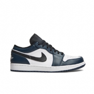 Air Jordan 1 Matala Valkoinen Sininen Musta Miesten Kengät