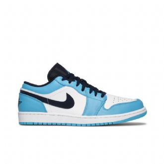 Air Jordan 1 Matala Valkoinen Sininen Musta Miesten Kengät