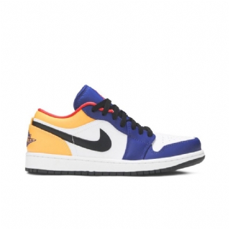 Air Jordan 1 Matala Valkoinen Sininen Oranssi Musta Miesten Kengät