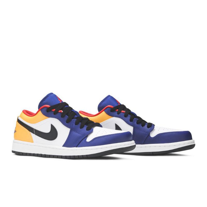 Air Jordan 1 Matala Valkoinen Sininen Oranssi Musta Miesten Kengät