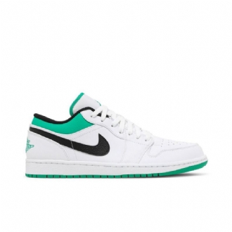 Air Jordan 1 Matala Valkoinen Vihreä Musta Miesten Kengät