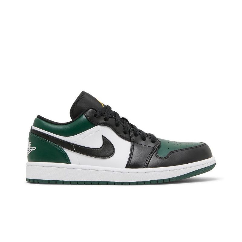 Air Jordan 1 Matala Vihreä Valkoinen Musta Kultainen Miesten Kengät