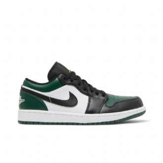 Air Jordan 1 Matala Vihreä Valkoinen Musta Kultainen Miesten Kengät