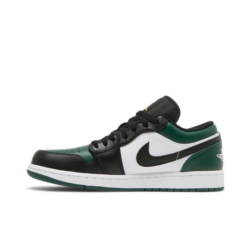 Air Jordan 1 Matala Vihreä Valkoinen Musta Kultainen Miesten Kengät