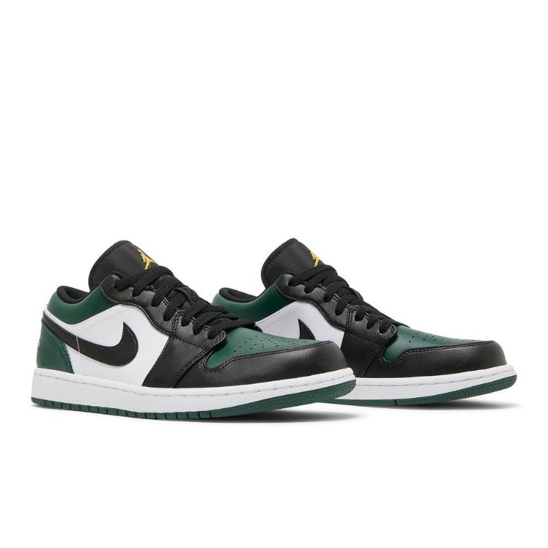 Air Jordan 1 Matala Vihreä Valkoinen Musta Kultainen Miesten Kengät