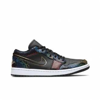 Air Jordan 1 Matalat Mustakultaiset Moniväriset Naisten Kengät