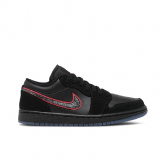Air Jordan 1 Matalat Mustat Punaiset Miesten Kengät