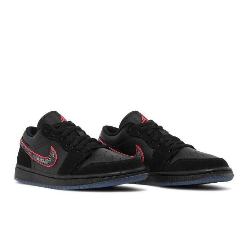 Air Jordan 1 Matalat Mustat Punaiset Miesten Kengät