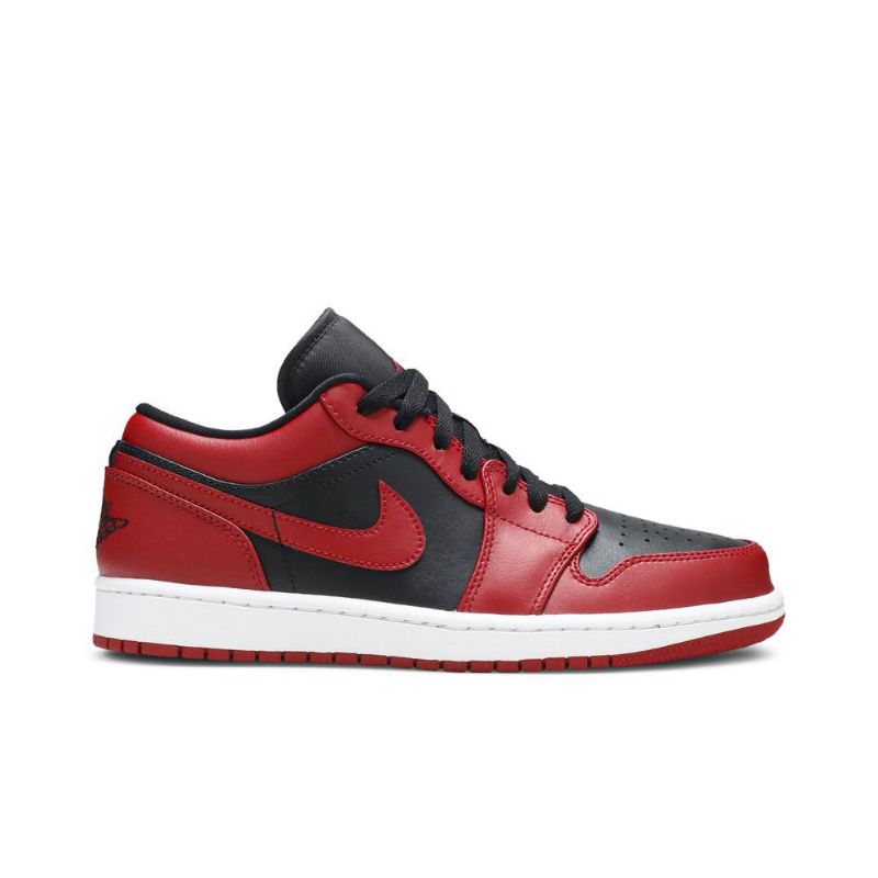Air Jordan 1 Matalat Mustat Punaiset Miesten Kengät