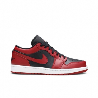 Air Jordan 1 Matalat Mustat Punaiset Miesten Kengät