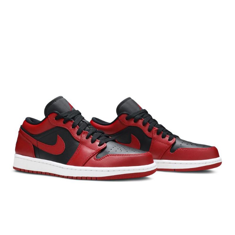 Air Jordan 1 Matalat Mustat Punaiset Miesten Kengät
